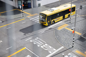 bus at intersection